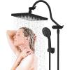imageHibbent 10 Selfcleaning Rainfall Shower Head High Pressure Handheld Shower Head Showerhead Combo with 12 Adjustable Curved Shower Extension Arm 7Spray 71 Hose Showerhead Holder ChromeOil Rubbed Bronze