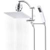 imageHibbent All Metal 10 Filtered Rainfall Shower Head with Handheld Combo High Pressure Shower Wand 16 Adjustable Arc Extension Arm 20 Stage Shower Filter 71 Hose 2 Shower Head Holders ChromeSilver