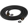 imageHibbent All Metal Shower Hose 90 inch 75 ft Bathroom Handheld Shower Head Hose 23 meters Extension Replacement Part with Brass Fittings Made of Stainless Steel Polished Chrome FinishMatte Black
