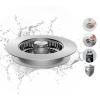 imageHibbent All Metal Stainless Steel 3 in 1 Kitchen Sink Drain Strainer Upgraded AntiRust Sink Stop Combo AntiClogging Stainless Steel Basket Strainer with Metal Handle for US Standard 312quot DrainBrushed Nickel