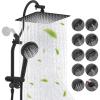 imageHibbent Dual Filter All Metal 10quotRainfall Showerhead Combo High Pressure Filter Shower Head with 10Spray Mode Handheld Innovative 4way Diverter with Pause Mode 71 Shower Hose and Holder ChromeMatte Black