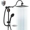 imageHibbent Metal 10 Filtered Rainfall Shower Head Combo High Pressure Easy Reach Shower Head System Handheld Showerhead Adjustable Holder 18 Extension Arm Shower Filter 7spray Brushed NickelMatte Black