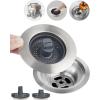 imageHibbent Universal 3 in 1 Metal Kitchen Sink Drain Strainer Upgraded Stainless Steel Stopper Combo Pop Up Stopper with Handle 3 AntiClogging Baskets Fit for US Standard 312 Inch DrainUpgraded Foldable Handle with 3 Baskets