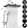 imageHibbent Upgraded 13 Shower Head Combo High Pressure 5 Spray Rainfall Showerhead 10 Spray Mode Handheld All Metal Easy Reach 4way Diverter Shower Arm with Pause Mode 71 Hose and Holder BlackChrome