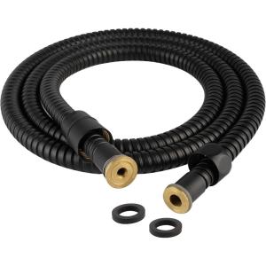 imageHibbent All Metal Shower Hose 90 inch 75 ft Bathroom Handheld Shower Head Hose 23 meters Extension Replacement Part with Brass Fittings Made of Stainless Steel Polished Chrome FinishOil Rubbed Bronze