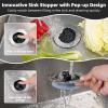 imageHibbent 2 Pack Universal 3 in 1 Kitchen Sink Drain Strainer with Sink Stopper Stainless Steel Wrapped Shell SUS304 AntiClogging Basket Strainer Fit for US Standard 312quot Drain Stainless SteelMatte Black