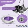 imageHibbent 2 Pack Universal 3 in 1 Kitchen Sink Drain Strainer with Sink Stopper Stainless Steel Wrapped Shell SUS304 AntiClogging Basket Strainer Fit for US Standard 312quot Drain Stainless SteelPurple