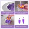 imageHibbent 2 Pack Universal 3 in 1 Kitchen Sink Drain Strainer with Sink Stopper Stainless Steel Wrapped Shell SUS304 AntiClogging Basket Strainer Fit for US Standard 312quot Drain Stainless SteelPurple