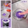 imageHibbent 2 Pack Universal 3 in 1 Kitchen Sink Drain Strainer with Sink Stopper Stainless Steel Wrapped Shell SUS304 AntiClogging Basket Strainer Fit for US Standard 312quot Drain Stainless SteelPurple