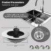imageHibbent 2 Pack Universal 3 in 1 Kitchen Sink Drain Strainer with Sink Stopper Stainless Steel Wrapped Shell SUS304 AntiClogging Basket Strainer Fit for US Standard 312quot Drain Stainless SteelMatte Black