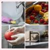 imageHibbent 2 Pack Universal 3 in 1 Kitchen Sink Drain Strainer with Sink Stopper Stainless Steel Wrapped Shell SUS304 AntiClogging Basket Strainer Fit for US Standard 312quot Drain Stainless SteelPink