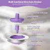 imageHibbent 2 Pack Universal 3 in 1 Kitchen Sink Drain Strainer with Sink Stopper Stainless Steel Wrapped Shell SUS304 AntiClogging Basket Strainer Fit for US Standard 312quot Drain Stainless SteelPurple