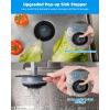 imageHibbent 2 Pack Upgraded 3 In 1 Kitchen Sink Drain Strainer and Stopper Combo Stainless Steel Metal Pop Up Sink Stopper AntiClogging Basket Strainer with Foldable Handle for US Standard 312quot DrainBlack