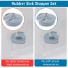 imageHibbent 6 Pieces Drain Stopper Rubber Kitchen Sink Drain Sink Stopper Drain Plug with Pull Ring for Kitchen Bathtub Bathroom and Laundry Sink in 6 Different Sizes WhiteGray