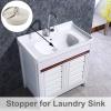 imageHibbent 6 Pieces Drain Stopper Rubber Kitchen Sink Drain Sink Stopper Drain Plug with Pull Ring for Kitchen Bathtub Bathroom and Laundry Sink in 6 Different Sizes WhiteWhite