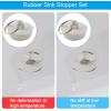 imageHibbent 6 Pieces Drain Stopper Rubber Kitchen Sink Drain Sink Stopper Drain Plug with Pull Ring for Kitchen Bathtub Bathroom and Laundry Sink in 6 Different Sizes WhiteWhite