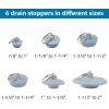 imageHibbent 6 Pieces Drain Stopper Rubber Kitchen Sink Drain Sink Stopper Drain Plug with Pull Ring for Kitchen Bathtub Bathroom and Laundry Sink in 6 Different Sizes WhiteGray