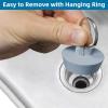 imageHibbent 6 Pieces Drain Stopper Rubber Kitchen Sink Drain Sink Stopper Drain Plug with Pull Ring for Kitchen Bathtub Bathroom and Laundry Sink in 6 Different Sizes WhiteGray