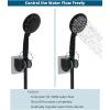 imageHibbent All Metal 2 Pack Shower Head Flow Control Valve G12 Brass Shutoff Valve with Metal Handle Lever Shut OFF Water Flow Control Regulator for Handheld Shower or Bidet Sprayer ChormeMatte Black