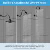imageHibbent All Metal Upgraded 18 Shower Head Extension Arm with Flange Solid Brass Flexible Height ampamp Angle Adjustable Shower Arm Extender with Lock Joint Universal Connection ChromeMatte Black