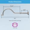 imageHibbent All Metal Upgraded 18 Shower Head Extension Arm with Flange Solid Brass Flexible Height ampamp Angle Adjustable Shower Arm Extender with Lock Joint Universal Connection ChromeBrushed Nickel