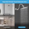 imageHibbent All Metal Upgraded 18 Shower Head Extension Arm with Flange Solid Brass Flexible Height ampamp Angle Adjustable Shower Arm Extender with Lock Joint Universal Connection ChromeChrome
