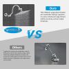 imageHibbent All Metal Upgraded 18 Shower Head Extension Arm with Flange Solid Brass Flexible Height ampamp Angle Adjustable Shower Arm Extender with Lock Joint Universal Connection ChromeChrome