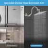 imageHibbent All Metal Upgraded 18 Shower Head Extension Arm with Flange Solid Brass Flexible Height ampamp Angle Adjustable Shower Arm Extender with Lock Joint Universal Connection ChromeBrushed Nickel