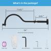 imageHibbent All Metal Upgraded 18 Shower Head Extension Arm with Flange Solid Brass Flexible Height ampamp Angle Adjustable Shower Arm Extender with Lock Joint Universal Connection ChromeMatte Black