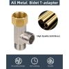 imageHibbent Bidet T Adapter Metal T Valve for Bidet38 x 38 x 38 3 Way Tee Connector Bidet Attachment for Toilet