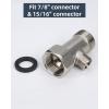 imageHibbent Bidet T Adapter Metal T Valve for Bidet78 x 78 x 38 or 1516quot x 1516quot x 916quot 3 Way Tee Connector Bidet Attachment for Toilet