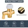 imageHibbent Bidet T Adapter with Shut off Valve Metal T Valve for Handheld Toilet Bidet Sprayer 78 x 78 x G12 or 38quot 3 Way Tee Connector Bidet Attachment for Toilet Polished Chrome