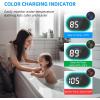 imageHibbent Upgraded Metal Shower Head Holder with LED Display Shower Thermometer Adjustable Shower Arm Mount for Handheld Shower Head Universal Shower Head Bracket Solid Brass Pivot Ball ChromeOilledRubbed Bronze