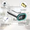 imageHibbent Upgraded Metal Shower Head Holder with LED Display Shower Thermometer Adjustable Shower Arm Mount for Handheld Shower Head Universal Shower Head Bracket Solid Brass Pivot Ball ChromeChrome