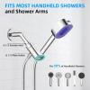 imageHibbent Upgraded Metal Shower Head Holder with LED Display Shower Thermometer Adjustable Shower Arm Mount for Handheld Shower Head Universal Shower Head Bracket Solid Brass Pivot Ball ChromeChrome
