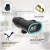 imageHibbent Upgraded Metal Shower Head Holder with LED Display Shower Thermometer Adjustable Shower Arm Mount for Handheld Shower Head Universal Shower Head Bracket Solid Brass Pivot Ball ChromeMatte Black