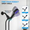 imageHibbent Upgraded Metal Shower Head Holder with LED Display Shower Thermometer Adjustable Shower Arm Mount for Handheld Shower Head Universal Shower Head Bracket Solid Brass Pivot Ball ChromeMatte Black