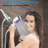 imageHibbent Upgraded Metal Shower Head Holder with LED Display Shower Thermometer Adjustable Shower Arm Mount for Handheld Shower Head Universal Shower Head Bracket Solid Brass Pivot Ball ChromeChrome