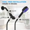 imageHibbent Upgraded Metal Shower Head Holder with LED Display Shower Thermometer Adjustable Shower Arm Mount for Handheld Shower Head Universal Shower Head Bracket Solid Brass Pivot Ball ChromeOilledRubbed Bronze