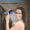 imageHibbent Upgraded Metal Shower Head Holder with LED Display Shower Thermometer Adjustable Shower Arm Mount for Handheld Shower Head Universal Shower Head Bracket Solid Brass Pivot Ball ChromeOilledRubbed Bronze