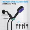 imageHibbent Upgraded Metal Shower Head Holder with LED Display Shower Thermometer Adjustable Shower Arm Mount for Handheld Shower Head Universal Shower Head Bracket Solid Brass Pivot Ball ChromeOilledRubbed Bronze