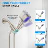 imageHibbent Upgraded Metal Shower Head Holder with LED Display Shower Thermometer Adjustable Shower Arm Mount for Handheld Shower Head Universal Shower Head Bracket Solid Brass Pivot Ball ChromeBrushed Nickel