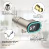 imageHibbent Upgraded Metal Shower Head Holder with LED Display Shower Thermometer Adjustable Shower Arm Mount for Handheld Shower Head Universal Shower Head Bracket Solid Brass Pivot Ball ChromeBrushed Nickel