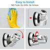imageHibbent Vacuum Suction Cup Shower Head Holder Removable Shower Head Bracket Height Adjustable Shower wand Holder ampamp Wall Mount ABS Plastic Suction Holder for Handheld Shower Head Chrome FinishChrome