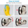 imageHibbent Vacuum Suction Cup Shower Head Holder Removable Shower Head Bracket Height Adjustable Shower wand Holder ampamp Wall Mount ABS Plastic Suction Holder for Handheld Shower Head Chrome FinishBrushed Nickel Finish
