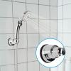 imageHibbent Vacuum Suction Cup Shower Head Holder Removable Shower Head Bracket Height Adjustable Shower wand Holder ampamp Wall Mount ABS Plastic Suction Holder for Handheld Shower Head Chrome FinishChrome Finish
