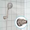 imageHibbent Vacuum Suction Cup Shower Head Holder Removable Shower Head Bracket Height Adjustable Shower wand Holder ampamp Wall Mount ABS Plastic Suction Holder for Handheld Shower Head Chrome FinishBrushed Nickel