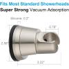 imageHibbent Vacuum Suction Cup Shower Head Holder Removable Shower Head Bracket Height Adjustable Shower wand Holder ampamp Wall Mount ABS Plastic Suction Holder for Handheld Shower Head Chrome FinishBrushed Nickel