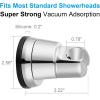 imageHibbent Vacuum Suction Cup Shower Head Holder Removable Shower Head Bracket Height Adjustable Shower wand Holder ampamp Wall Mount ABS Plastic Suction Holder for Handheld Shower Head Chrome FinishChrome Finish