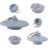 imageHibbent 6 Pieces Drain Stopper Rubber Kitchen Sink Drain Sink Stopper Drain Plug with Pull Ring for Kitchen Bathtub Bathroom and Laundry Sink in 6 Different Sizes WhiteGray